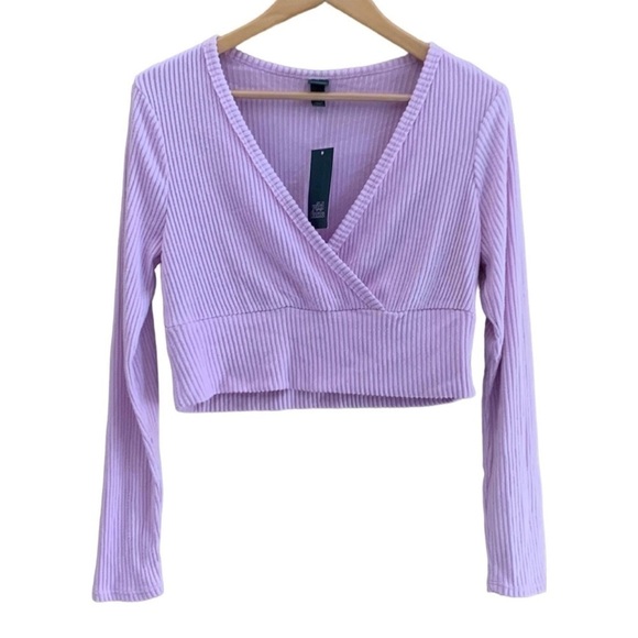 New 2-pc Bundle WILD FABLE Tops Pink Lavender Shirts Waffle Ribbed Women’s L NWT - Picture 4 of 16
